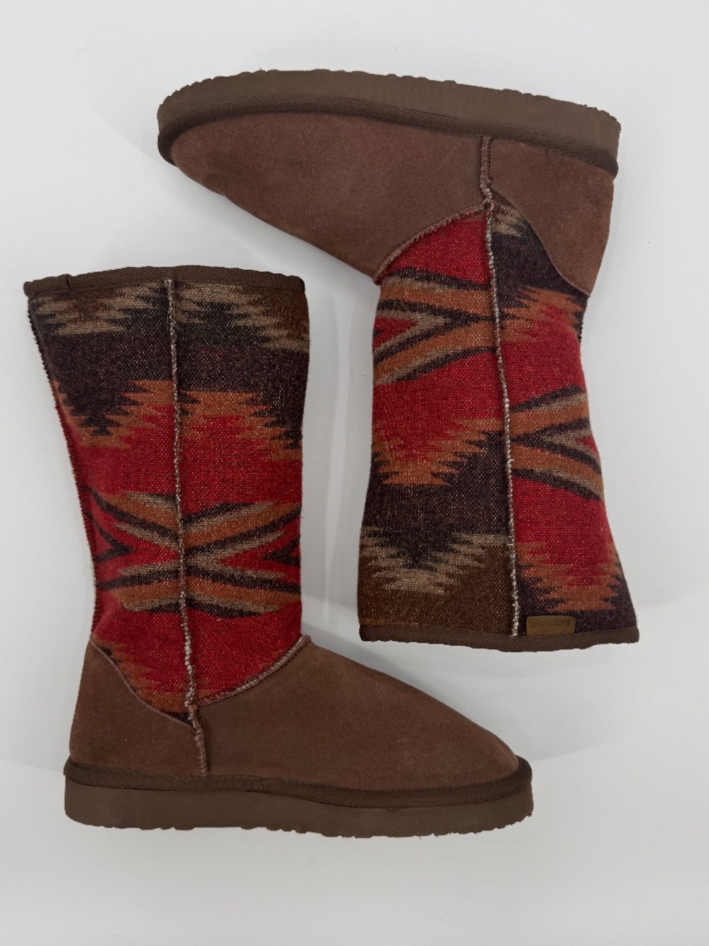 Pendleton Wool Southwestern Native Aztec Boho Ranch Western Cozy Boots Women 11